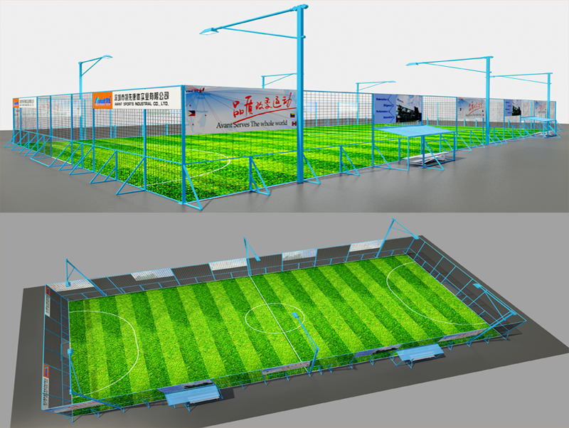 领先凯锐笼式足球草坪 笼式足球场整个球场是可以移动